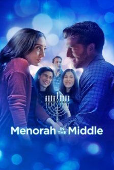 Chanukka im Herzen Menorah in the Middle